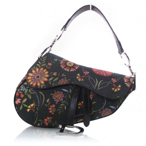 Christian Dior Fabric Floral Saddle Bag 1 of 10