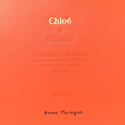 Chloe X MIFUKO Raffia Calfskin Basket Tote Orange Fizz 9 of 9