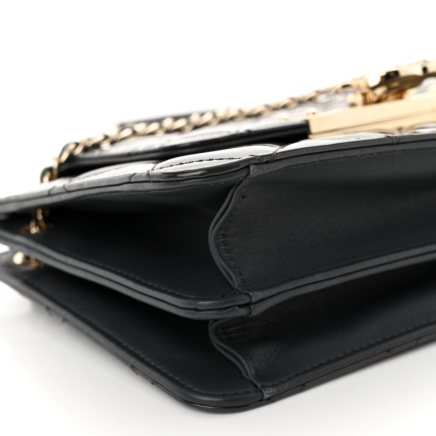 Chanel Patent Golden Class Accordion Flap Bag Dark Grey 9 of 10