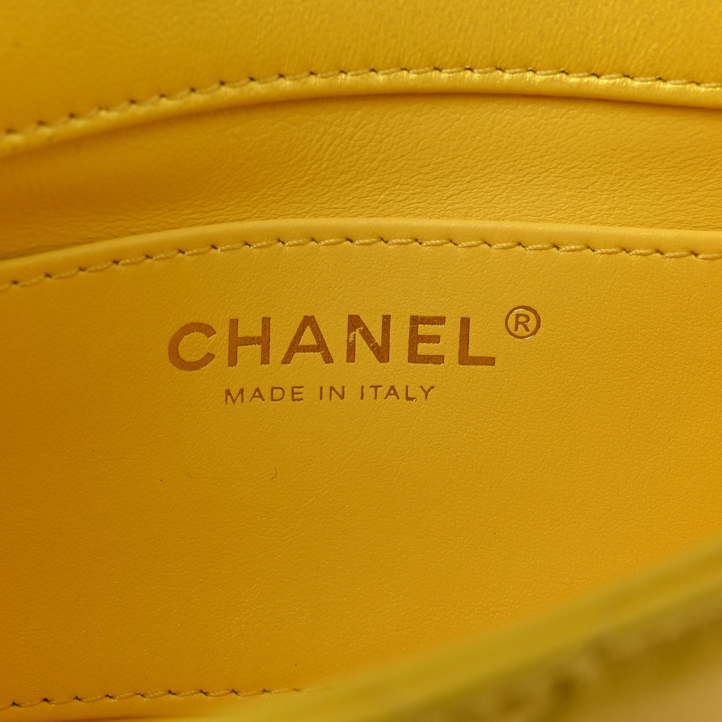 Pearly Lambskin Pearl Quilted Mini Flap Yellow
