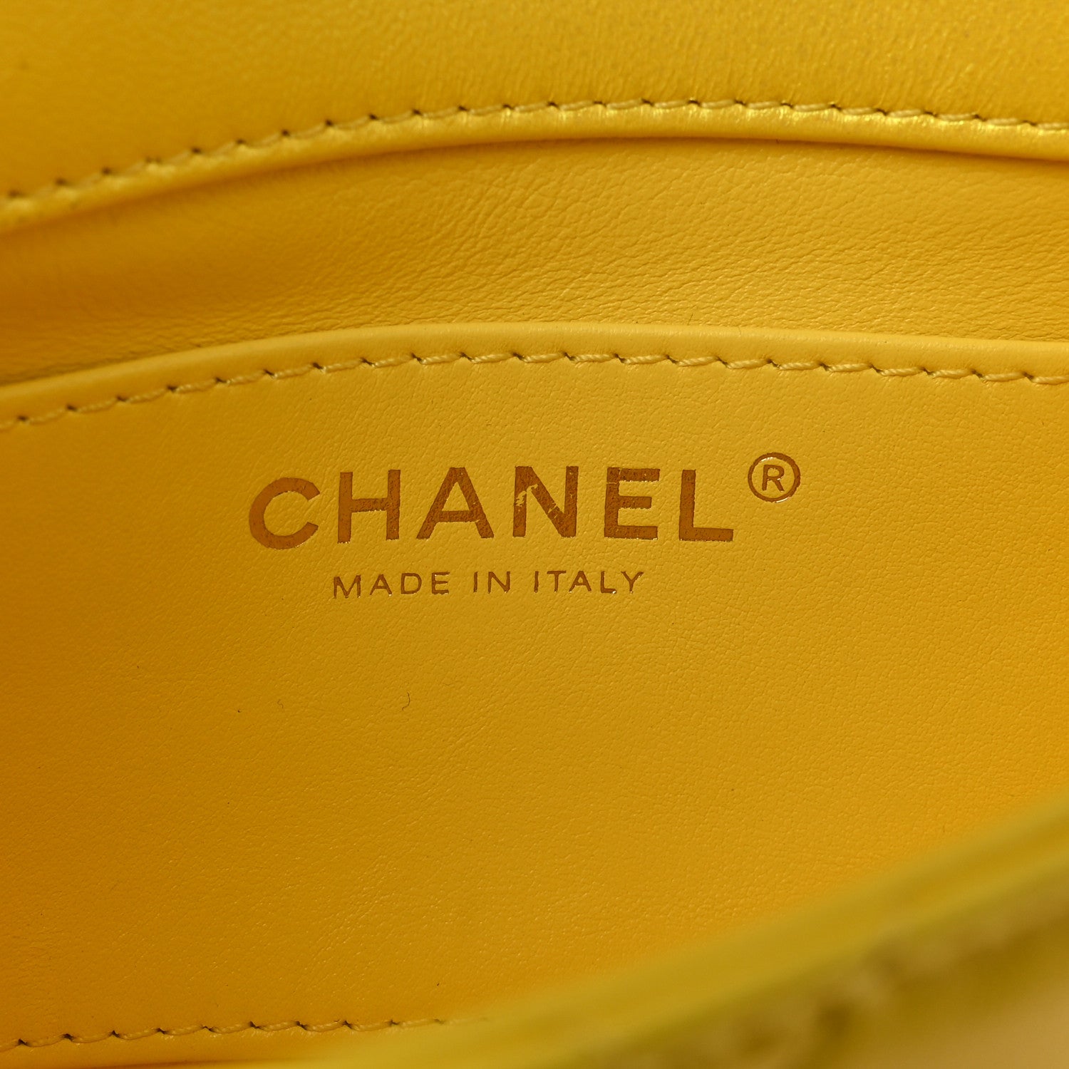 Chanel Pearly Lambskin Pearl Quilted Mini Flap Yellow 6 of 10