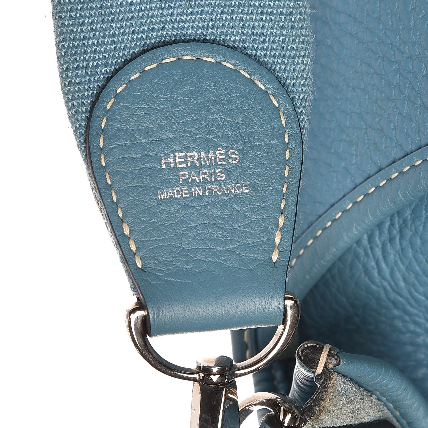 Hermes Taurillon Clemence Evelyne III GM Blue Jean 30 of 34