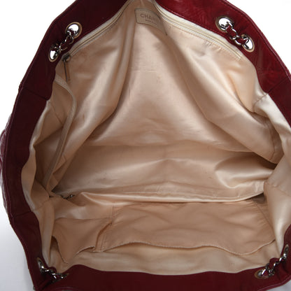 Chanel Lambskin Quilted East West Large Tote Red 7 of 12