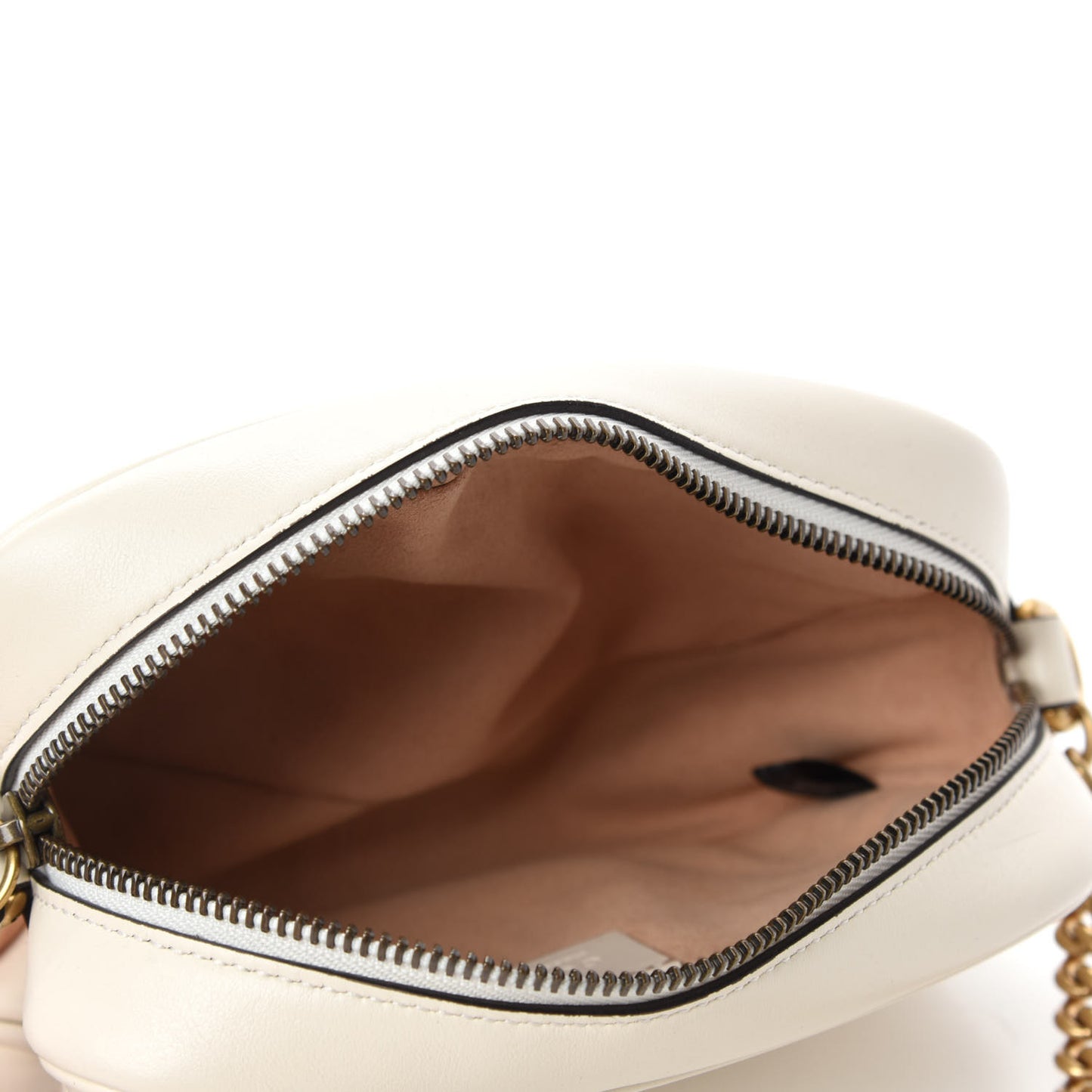 Calfskin Matelasse Mini GG Marmont Chain Shoulder Bag White