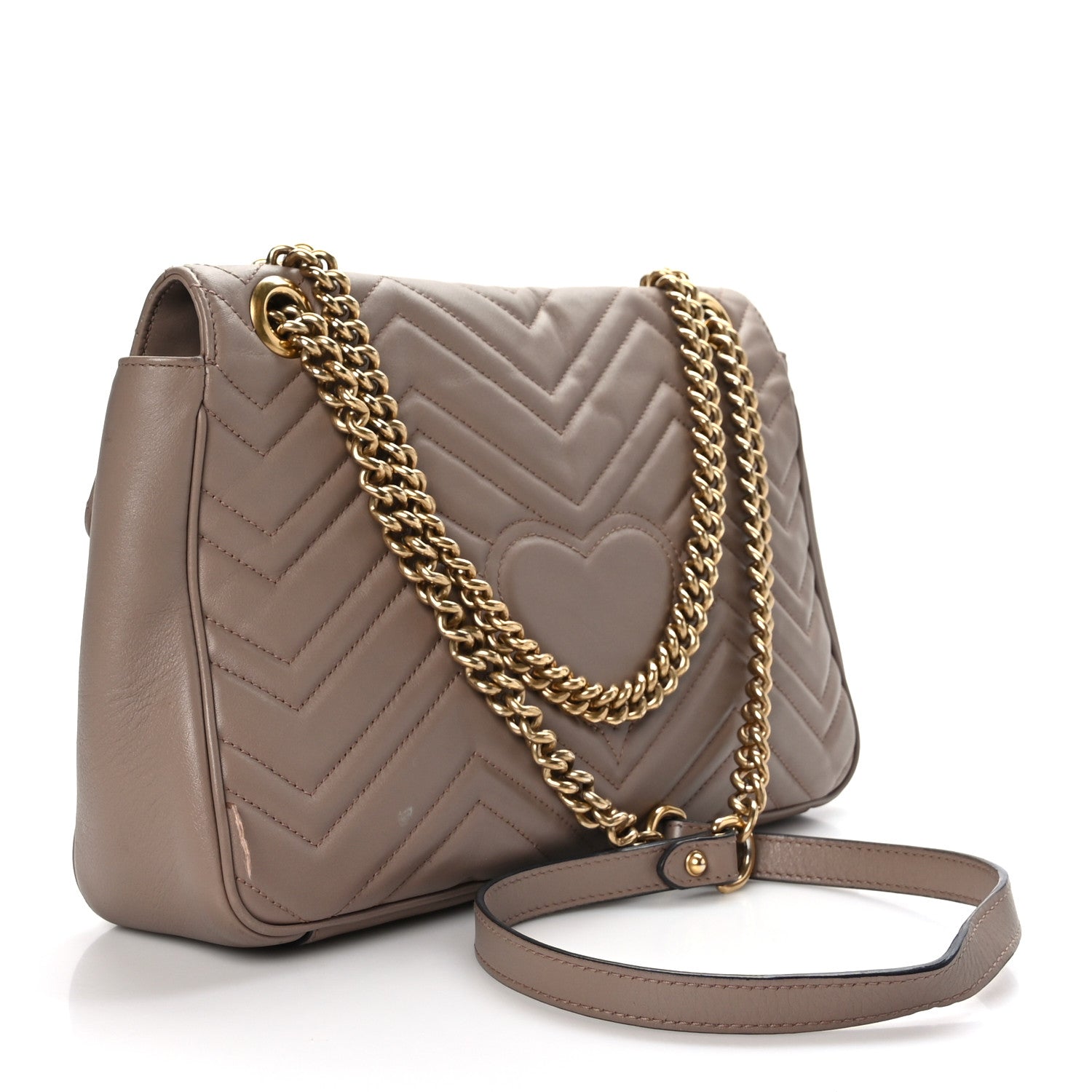 Gucci Calfskin Matelasse Medium GG Marmont Shoulder Bag Porcelain Rose 3 of 10