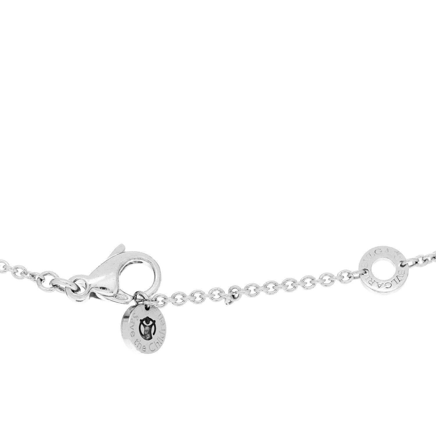 Bulgari Sterling Silver Ceramic Save The Children Pendant Necklace 4 of 6