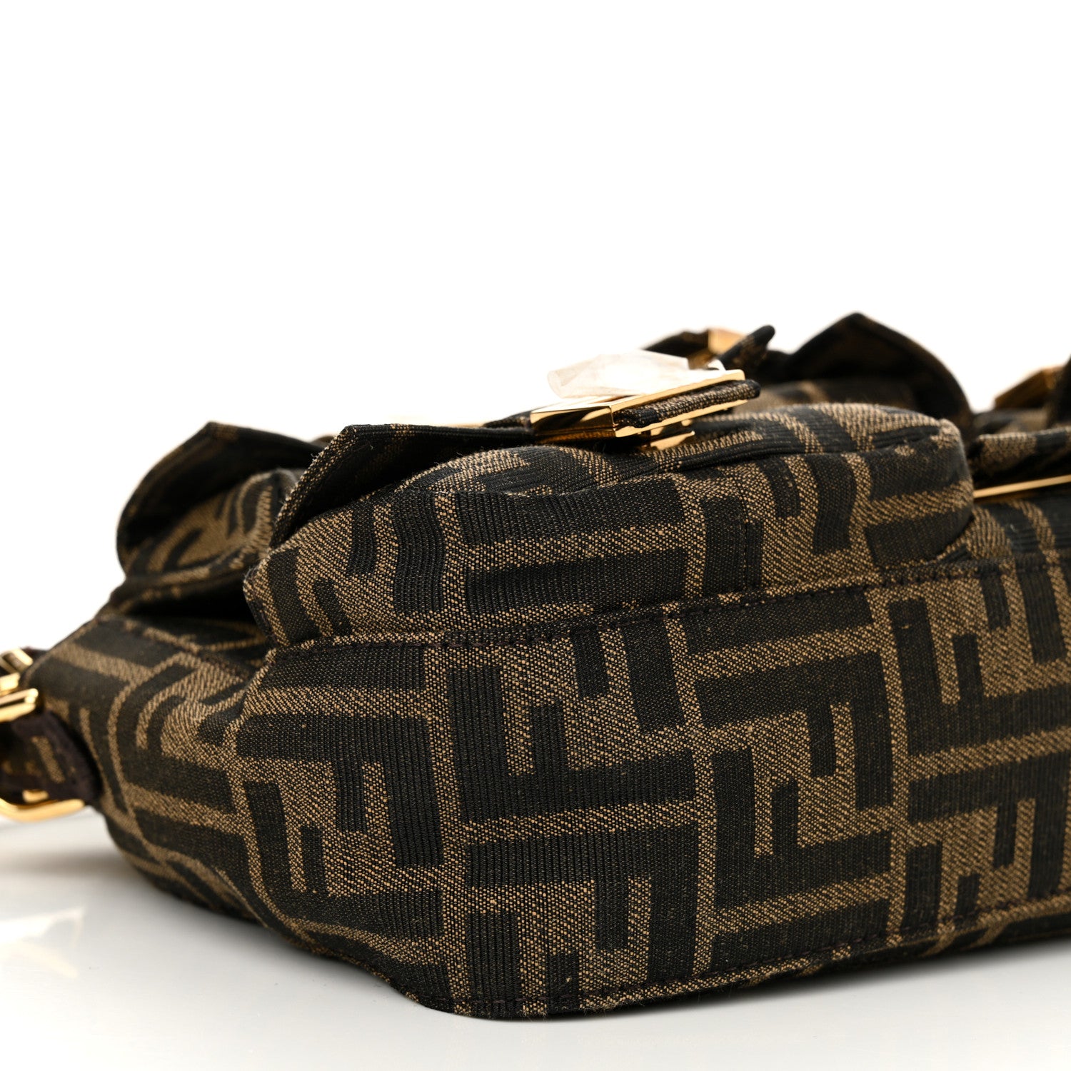 Fendi Fabric Jacquard FF 1974 Multipocket Baguette Tobacco Moro 9 of 12