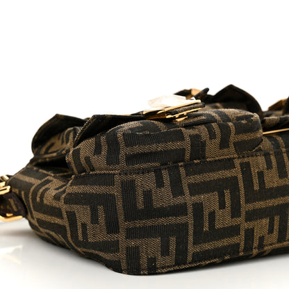 Fendi Fabric Jacquard FF 1974 Multipocket Baguette Tobacco Moro 9 of 12