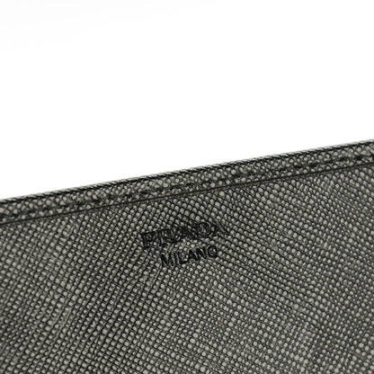 Prada Saffiano Metal Large Chain Wallet Nero Black 6 of 8