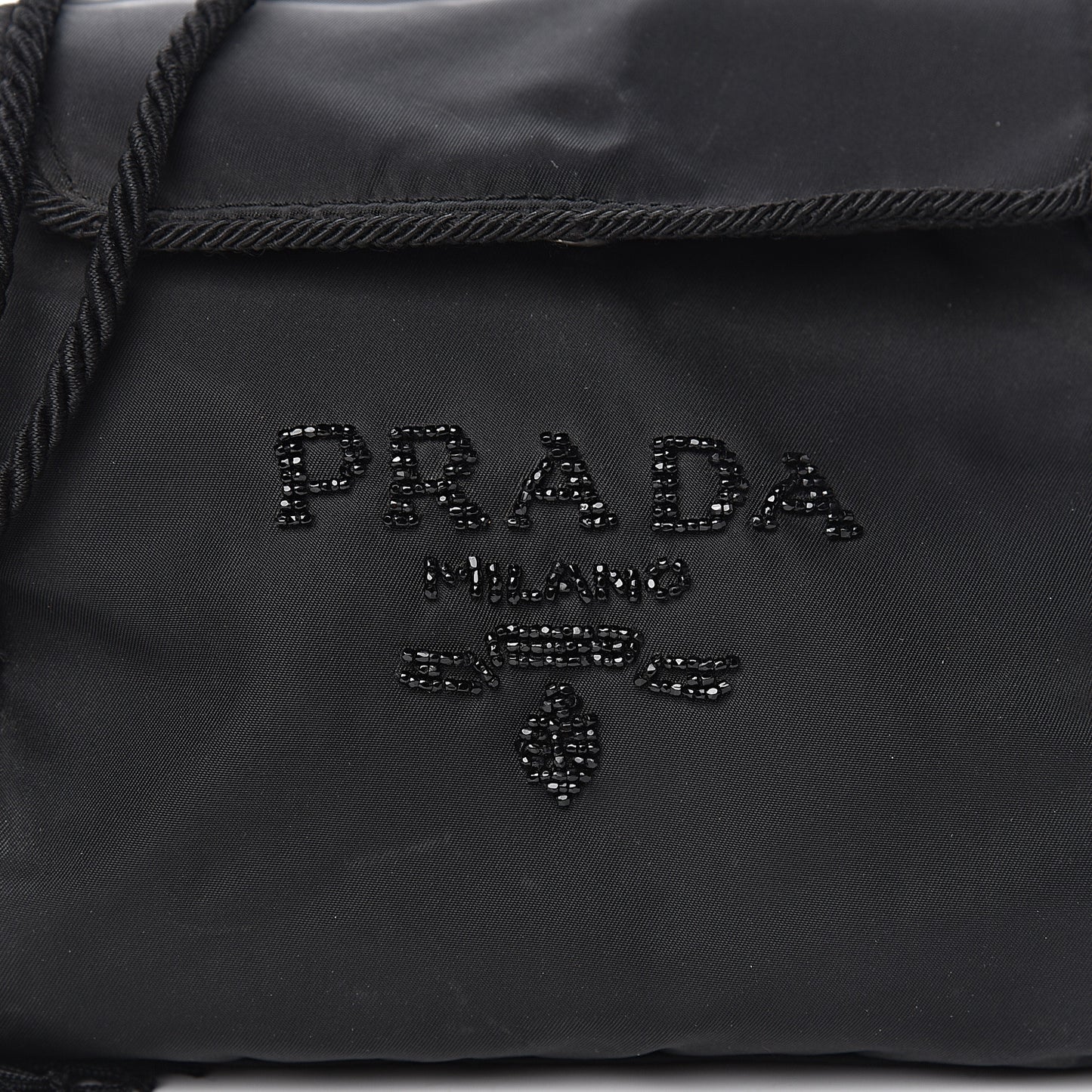 Tessuto Nylon Beaded Bag Black