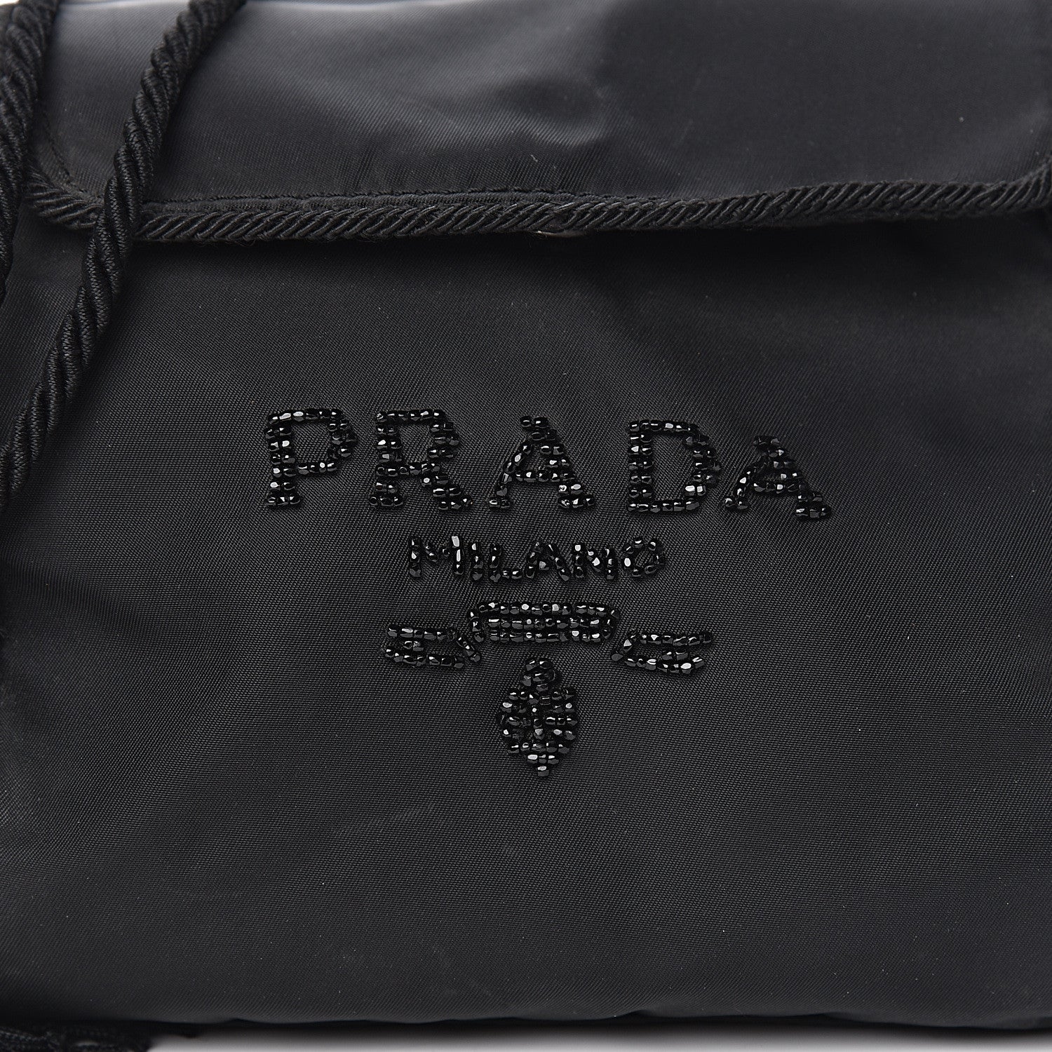 Prada Tessuto Nylon Beaded Bag Black 14 of 14