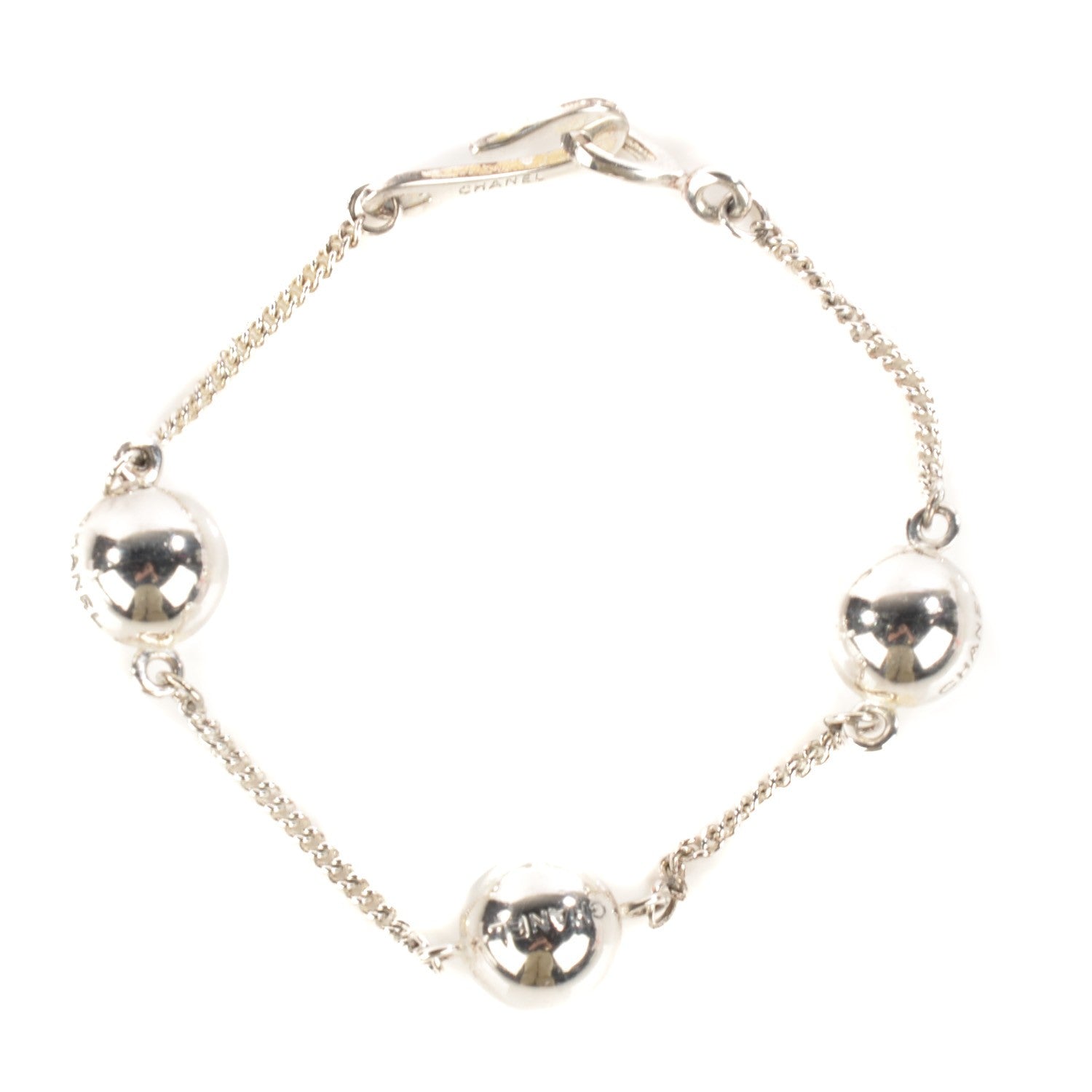 Chanel Beaded Bracelet Silver 1 of 4