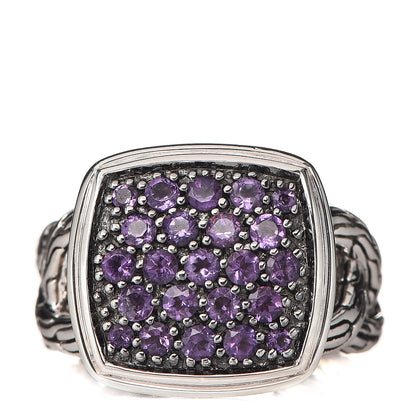 John Hardy Sterling Silver Amethyst Small Lava Classic Chain Ring 52 6 1 of 7