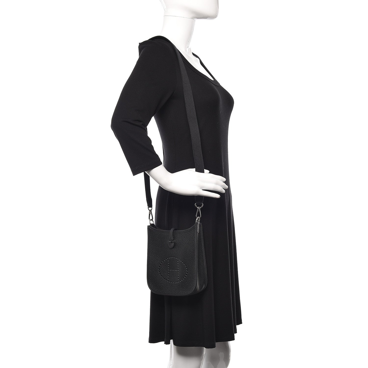 Hermes Taurillon Clemence Evelyne TPM Black 2 of 11