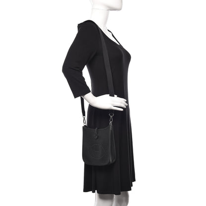 Hermes Taurillon Clemence Evelyne TPM Black 2 of 11