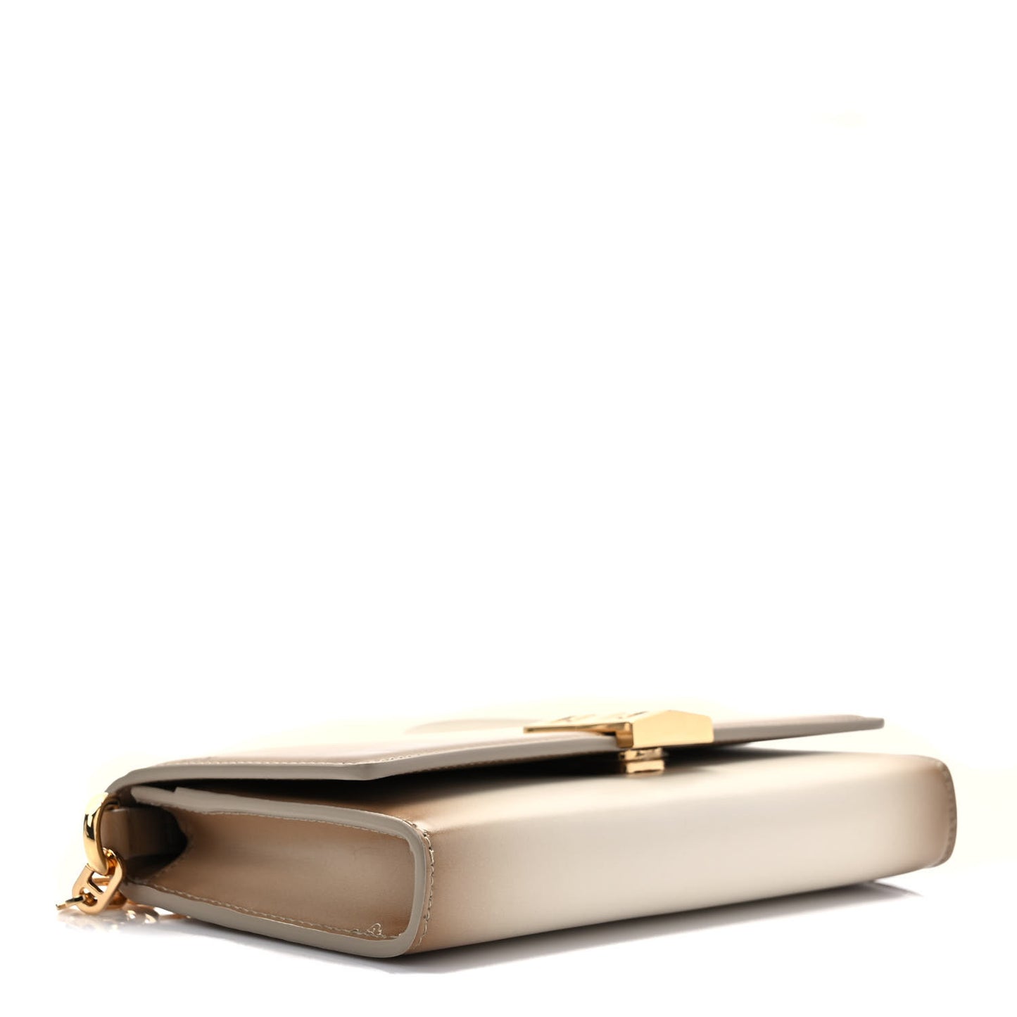 Smooth Calfskin Gradient Effect 4G Wallet on Chain Dust Grey