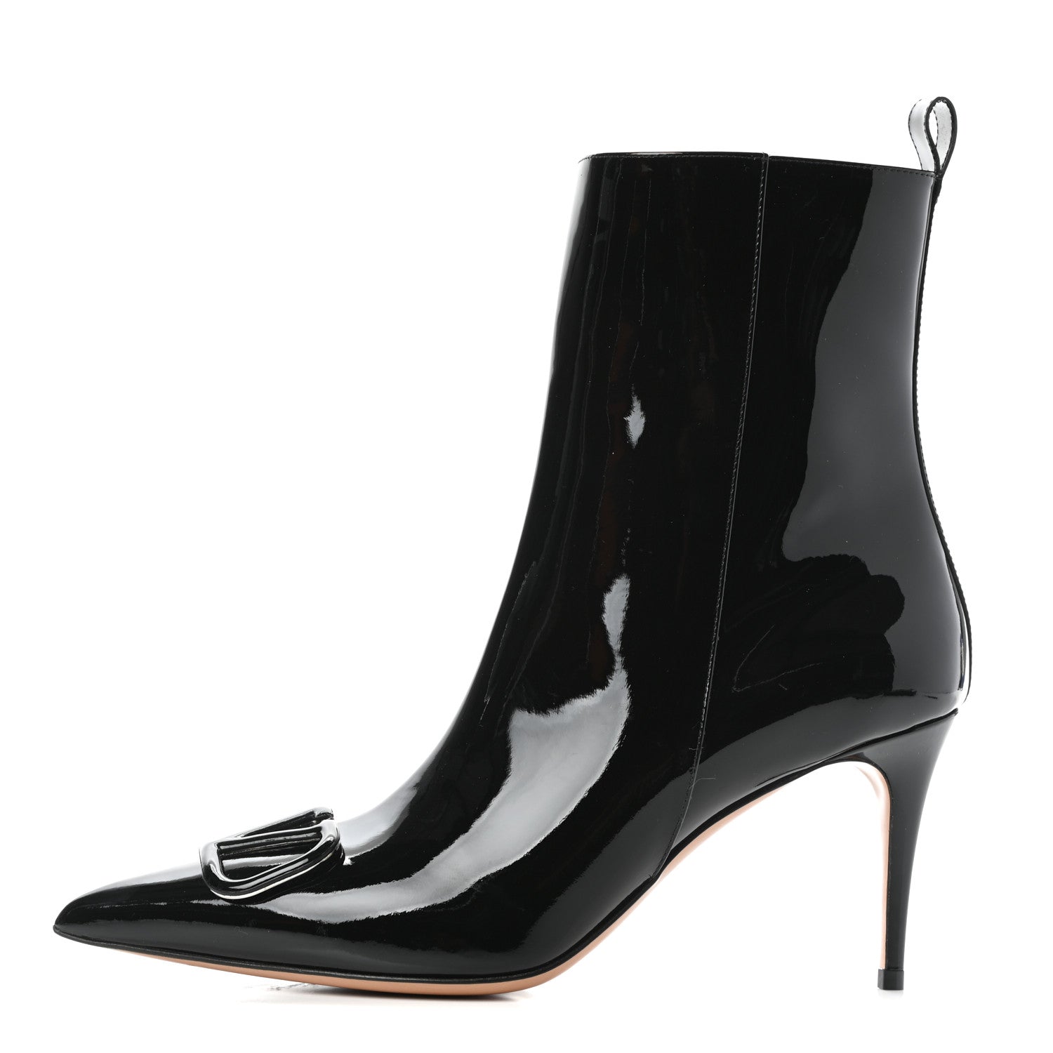 Valentino Garavani Patent VLogo 80mm Ankle Boots 40 Black 1 of 7