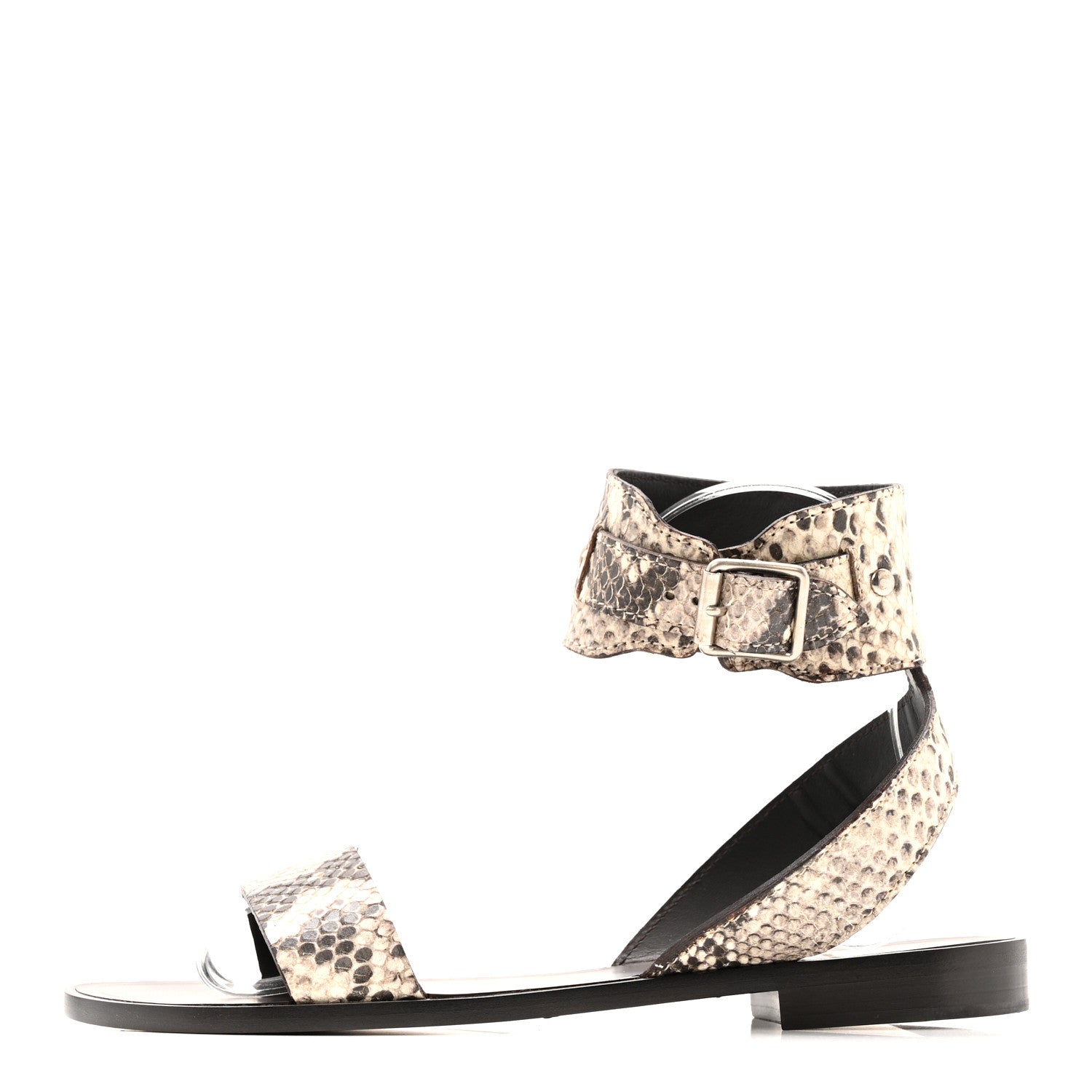Saint Laurent Snakeskin Ankle Strap Sandals 36.5 Roccia 1 of 32