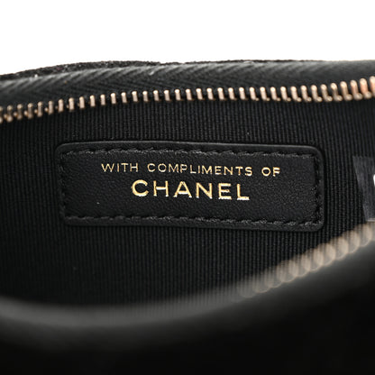 Chanel Velvet Crystal Quilted Chain Hobo Black 7 of 11