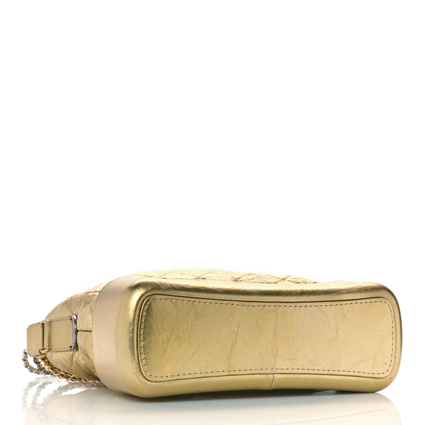 Metallic Lambskin Calfskin Quilted Medium Gabrielle Hobo Gold