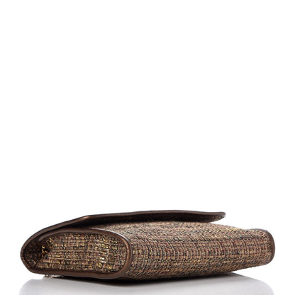 Stella McCartney Metallic Woven Boucle Fold Over Falabella Shoulder Bag Gold 4 of 9