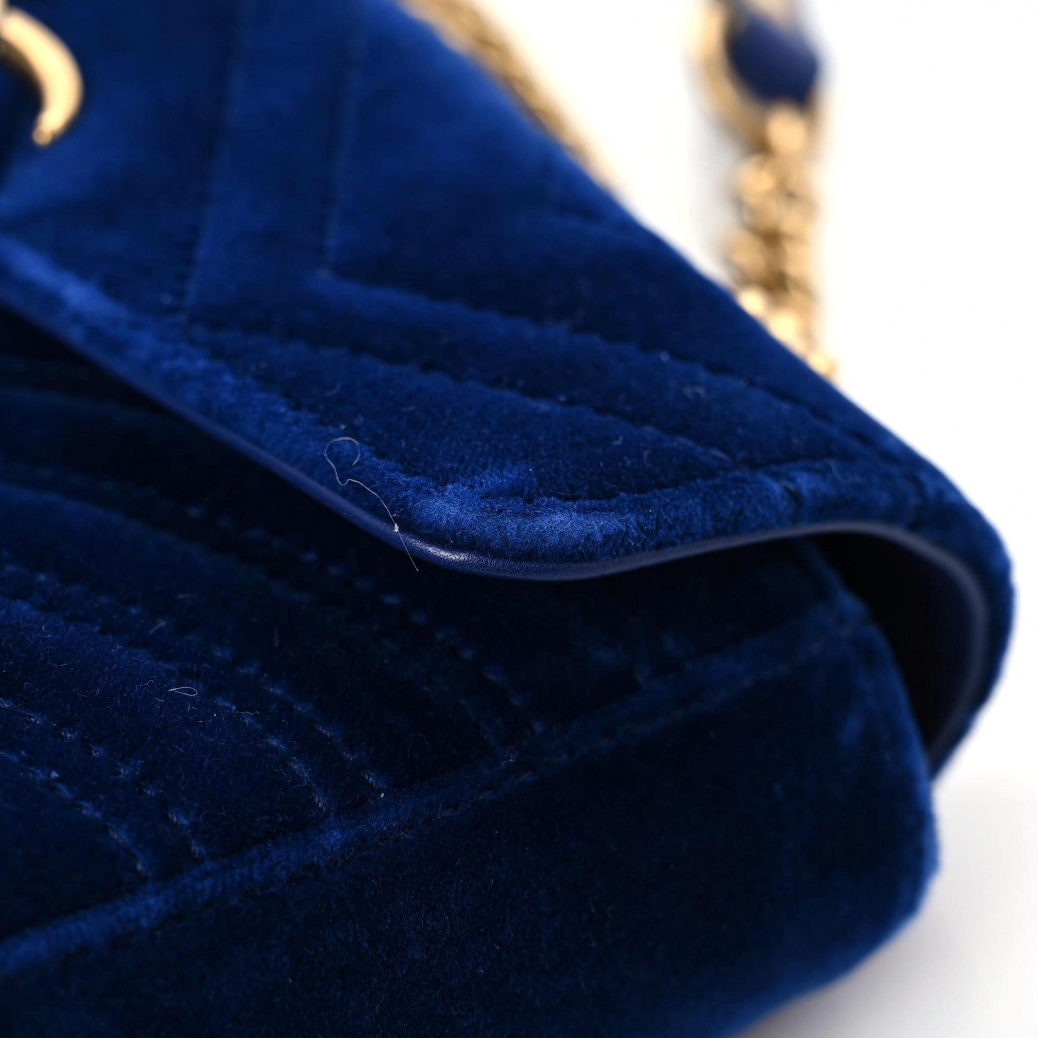 Gucci Velvet Matelasse Mini GG Marmont Shoulder Bag Cobalt Blue 15 of 16