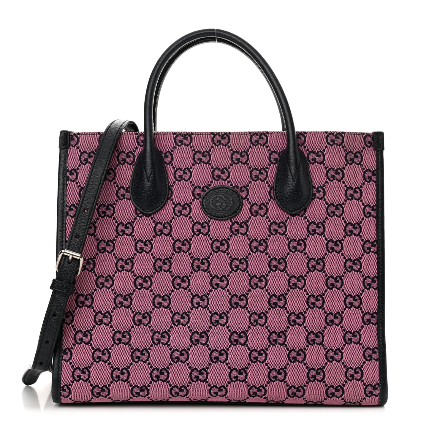 Monogram Multicolor Textured Dollar Calfskin Small Retro Interlocking G Tote Bag Pink Blue