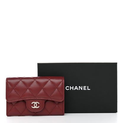 Chanel Lambskin Quilted Flap Card Holder Wallet Burgundy 8 of 8