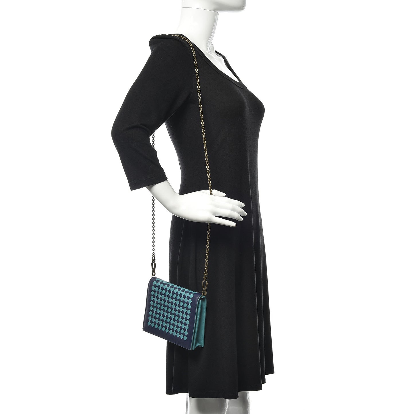 Nappa Intrecciato Crossbody Bag Atlantic Aqua