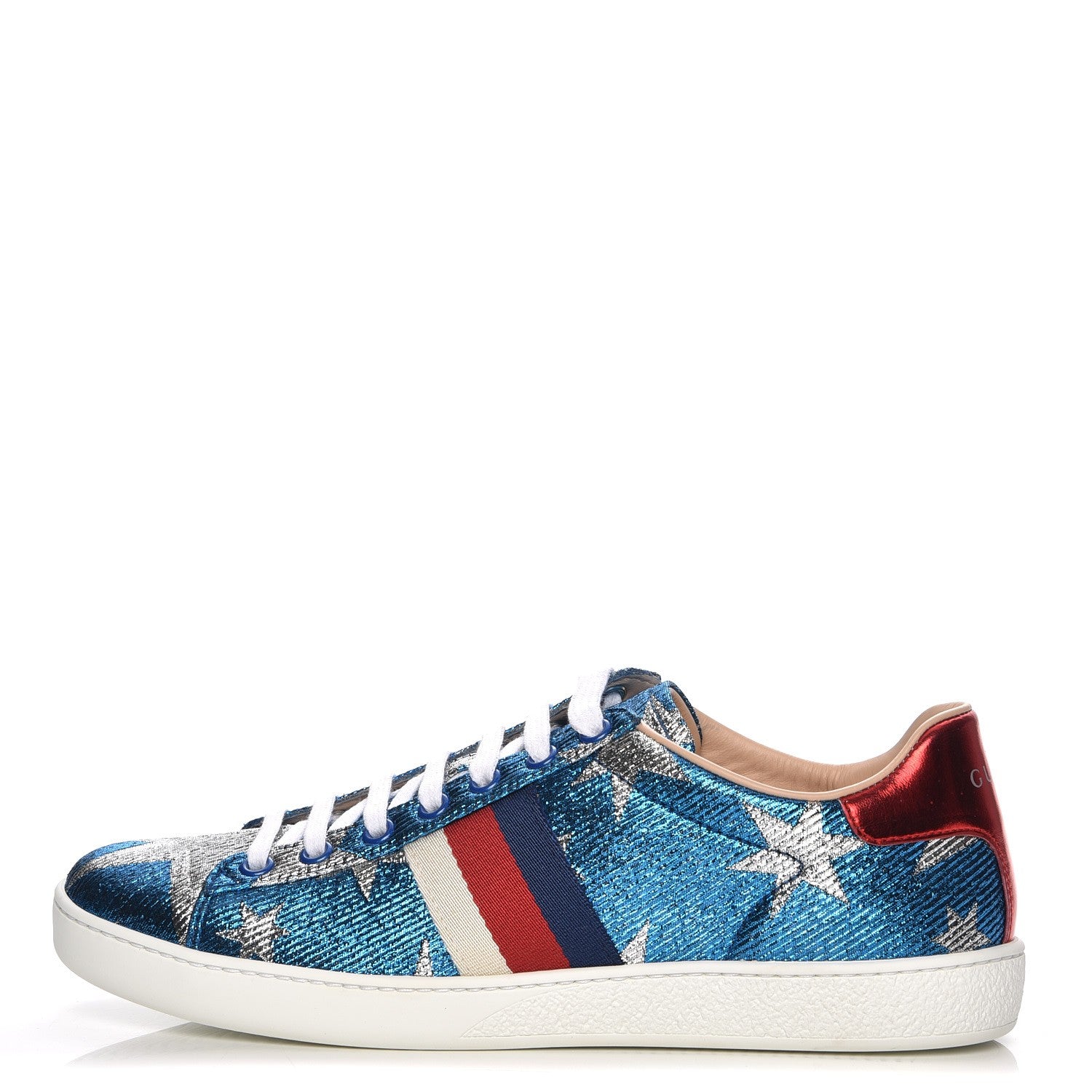 Gucci Lurex Starry Sky Sylvie Web New Ace Sneakers 37.5 Bluette Silver 1 of 7
