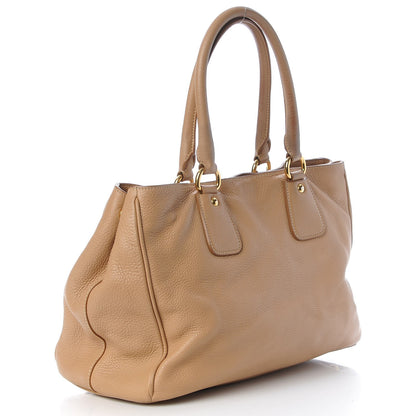 Prada Vitello Daino Shoulder Bag Sughero 3 of 13