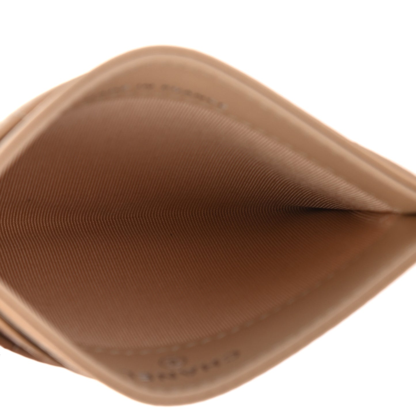 Caviar Quilted Card Holder Dark Beige