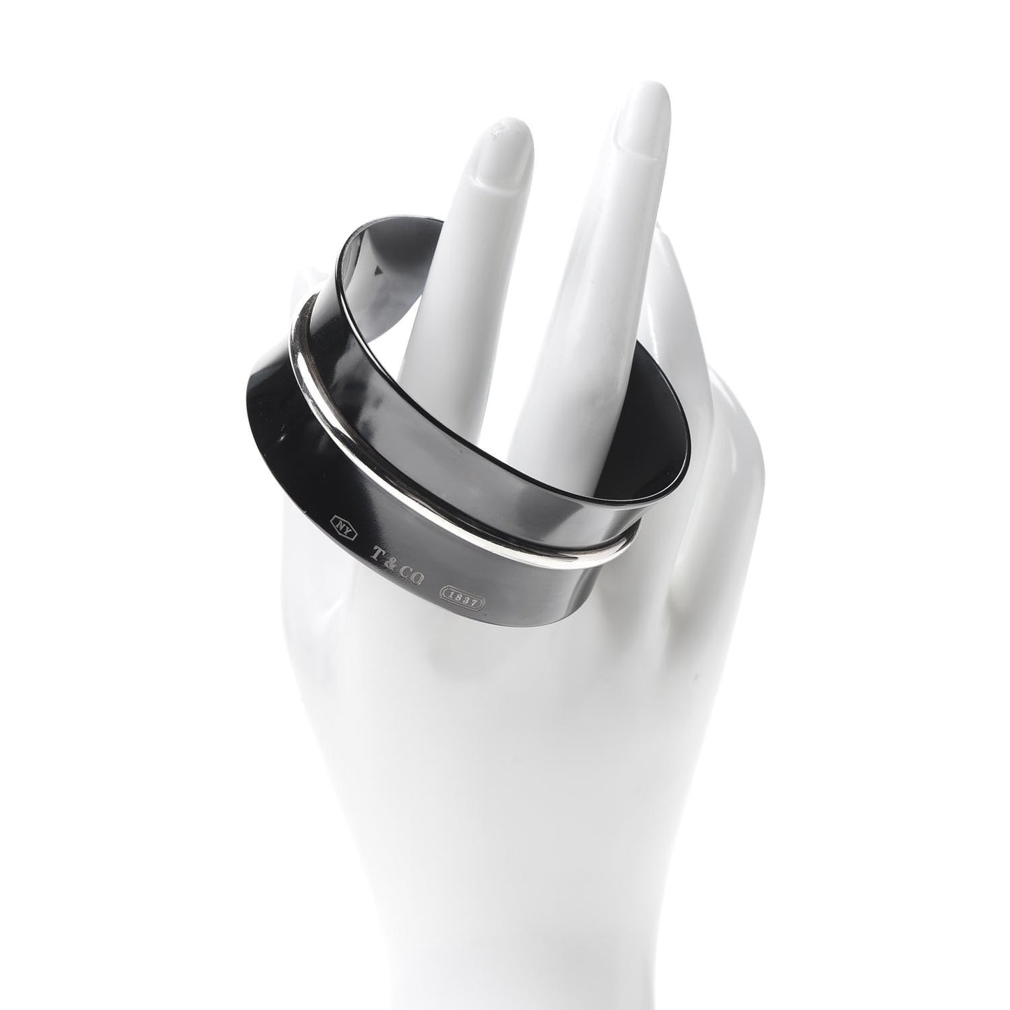 Sterling Silver Titanium 1837 Wide Belt Cuff Bracelet