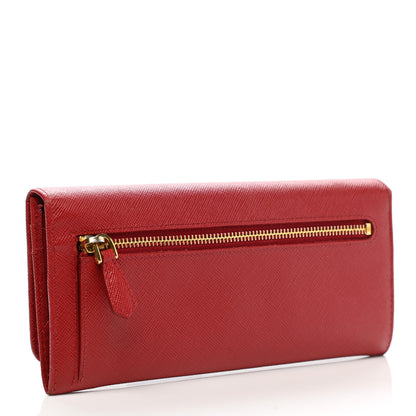 Prada Saffiano Fiocco Bow Continental Wallet Fuoco 3 of 13