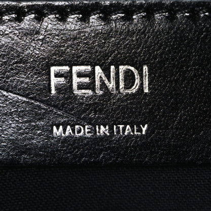 Fendi Glazed Fabric Vitello Liberty FF 1974 Diagonal Camera Case Tobacco Rosso Black 6 of 10