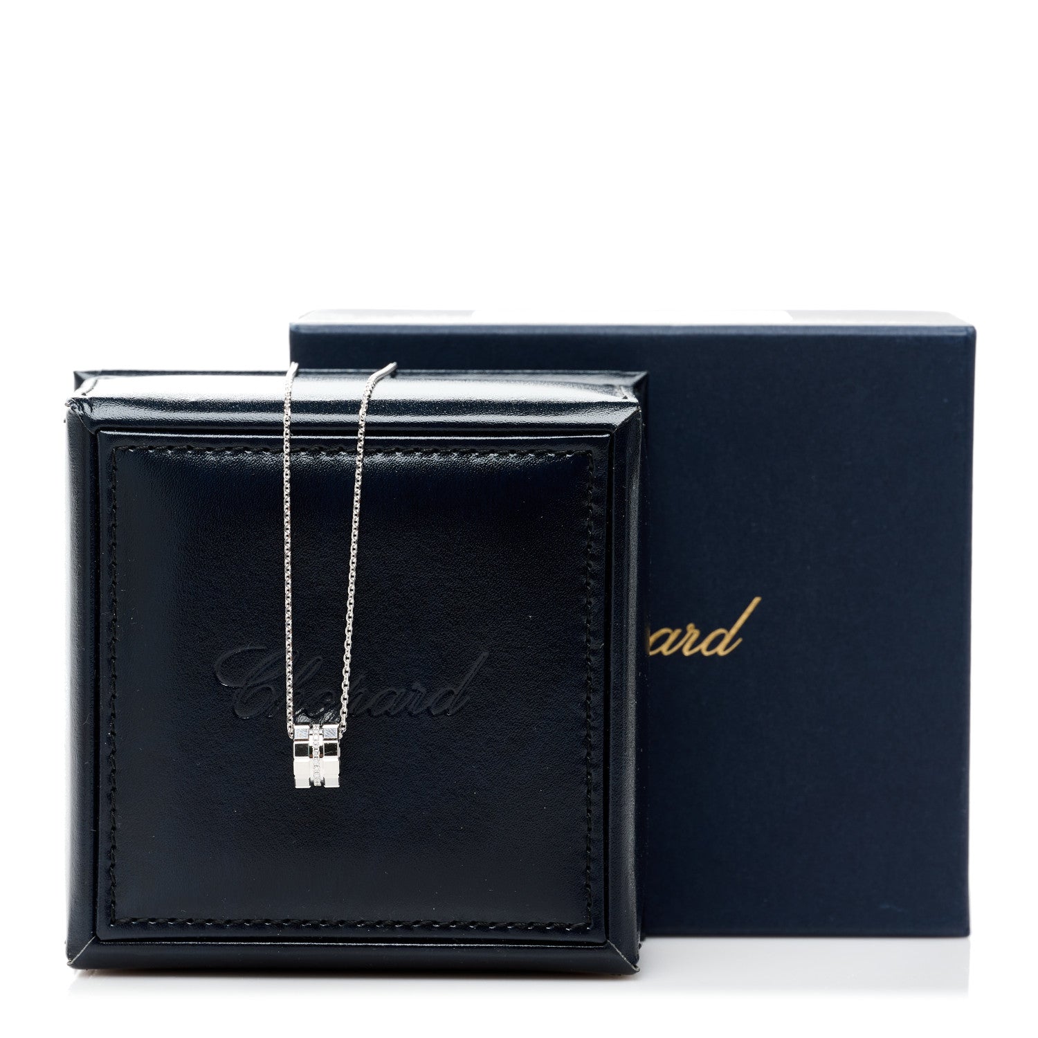 Chopard 18K White Gold Diamond Ice Cube Pendant Necklace 6 of 6