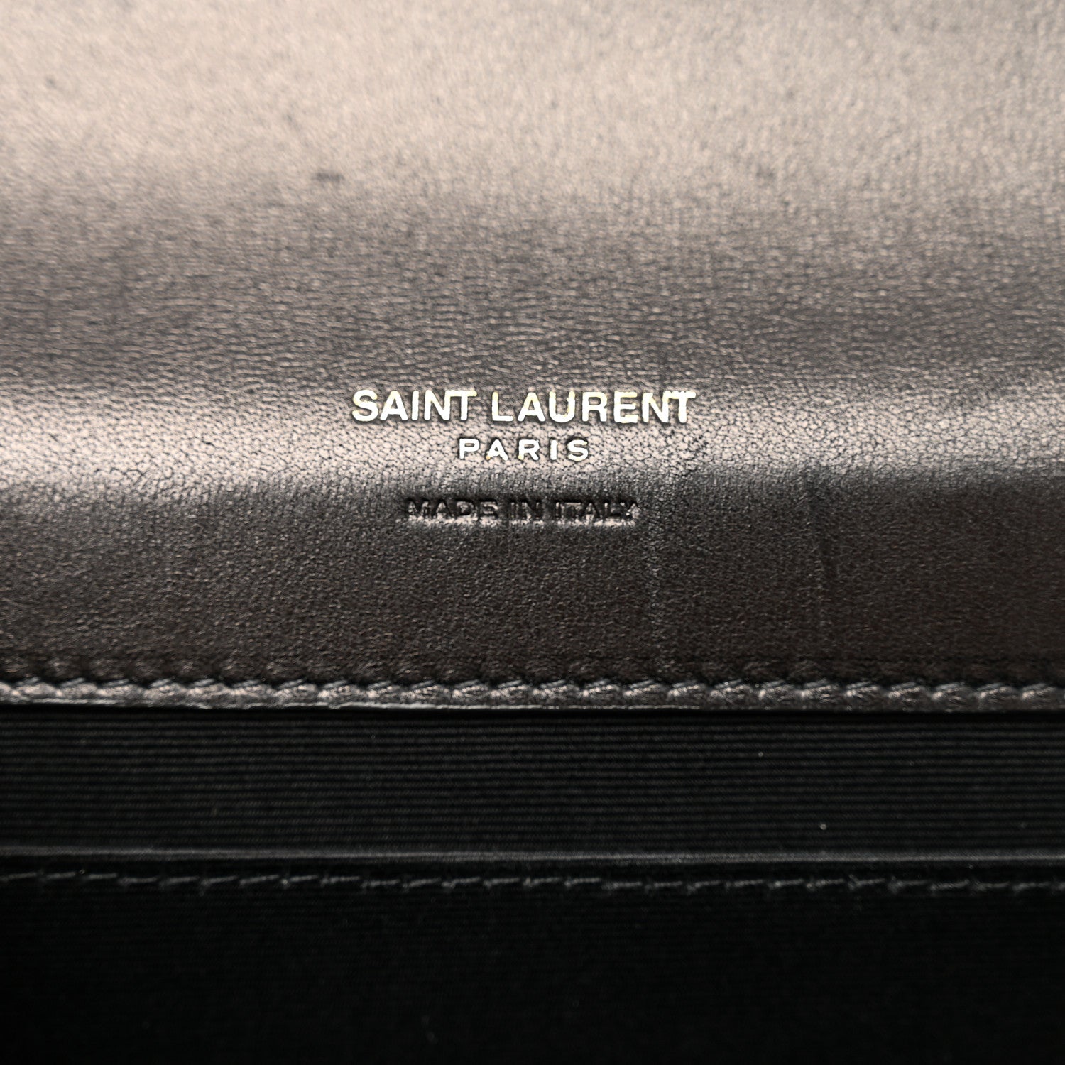 Saint Laurent Lambskin Carre Quilted Cassandre Pouch Clutch Black 6 of 7