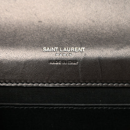 Saint Laurent Lambskin Carre Quilted Cassandre Pouch Clutch Black 6 of 7