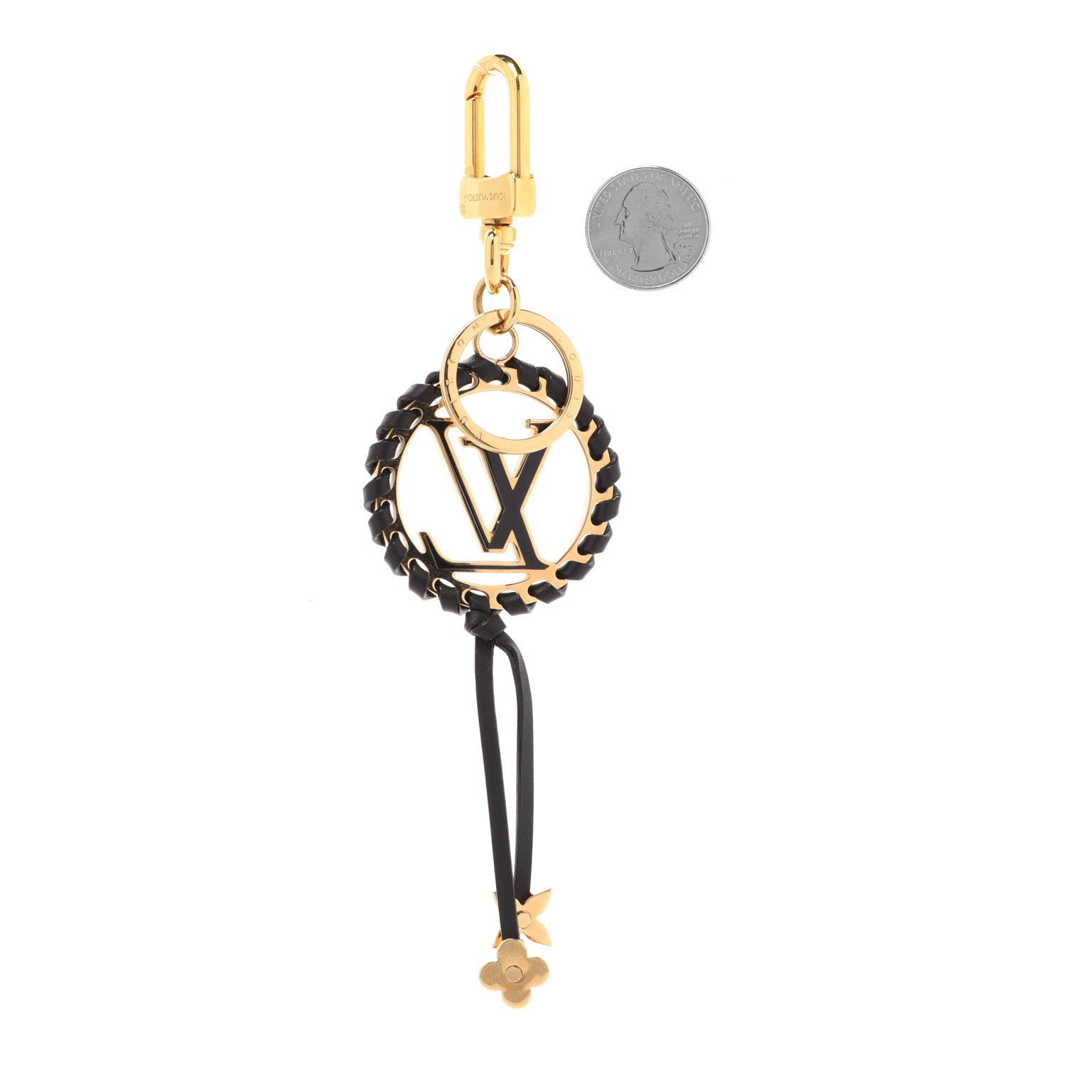 Louis Vuitton Metal Lambskin Enamel Very Bag Charm Key Holder Black 2 of 5