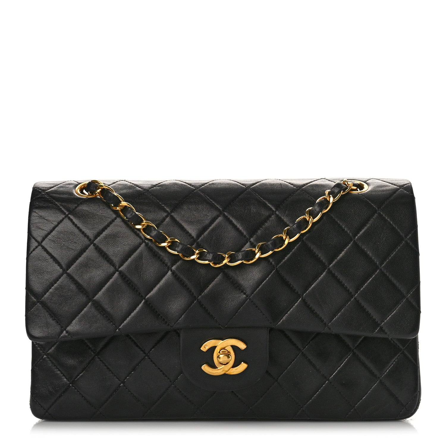 Chanel Lambskin Quilted Medium Double Flap Black 1 of 11
