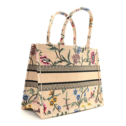 Christian Dior CHRISTIAN DIOR Raffia Embroidered Petites Fleurs Medium Book Tote Natural 3 of 9