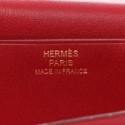 Hermes Tadelakt Bearn Gusset Wallet Rouge Vif 6 of 8
