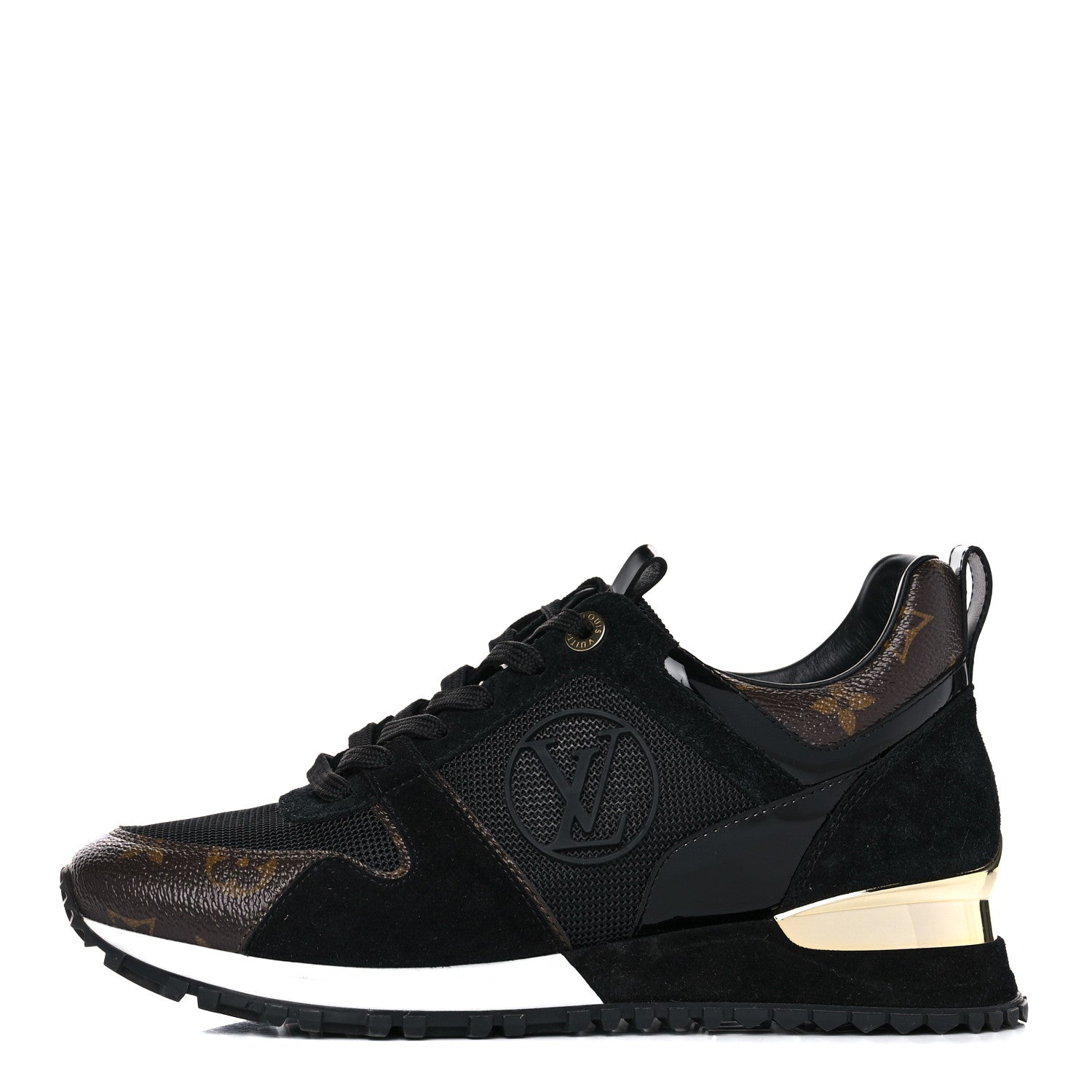 Louis Vuitton Suede Monogram Run Away Sneakers 38 Black 1 of 8