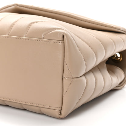 Saint Laurent Calfskin Y Quilted Monogram Small Loulou Chain Satchel Dark Beige 11 of 11