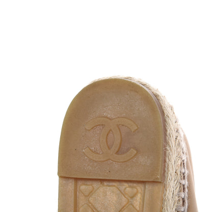 Chanel Lambskin CC Espadrilles 38 Beige Black 16 of 17