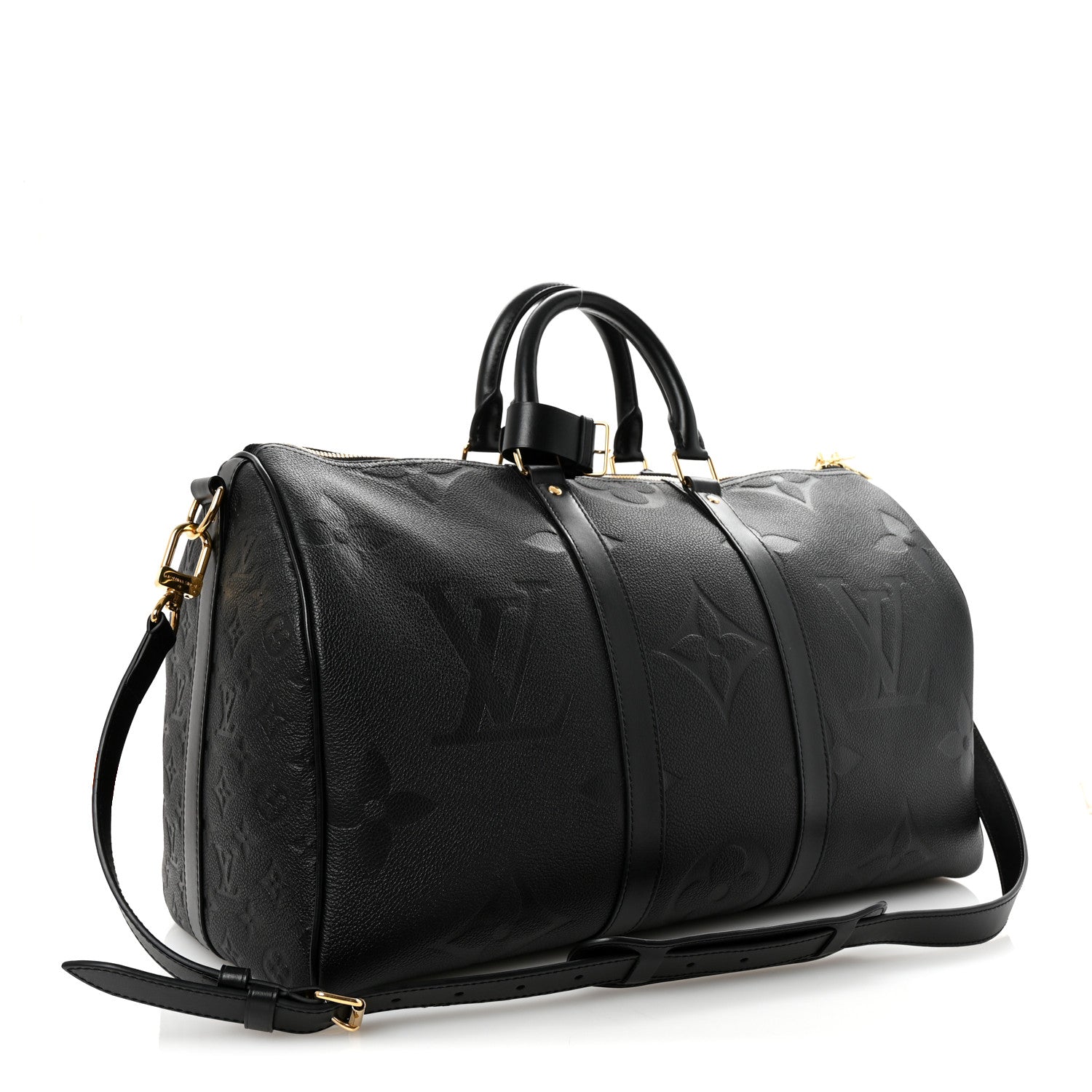 Louis Vuitton Empreinte Monogram Giant Keepall Bandouliere 45 Black 2 of 8