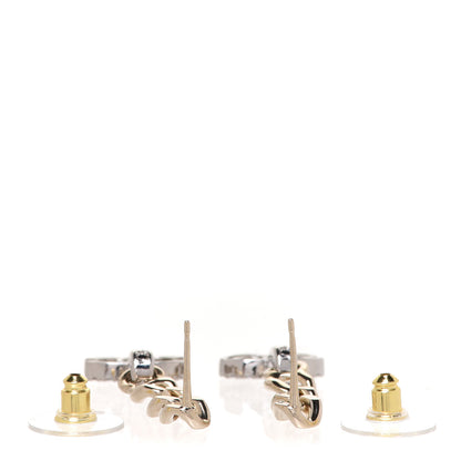 Chanel Metal Crystal CC Chain Drop Earrings Gold 3 of 5