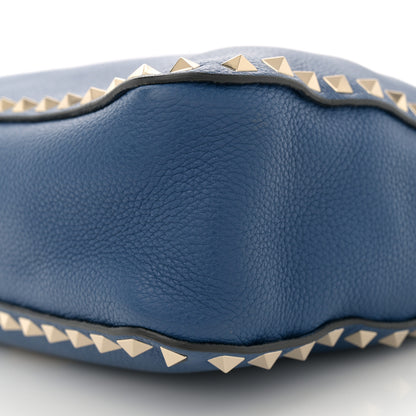 Valentino Garavani Pebbled Calfskin Small Rockstud Flip-Lock Messenger Bag Blu Delft 9 of 9