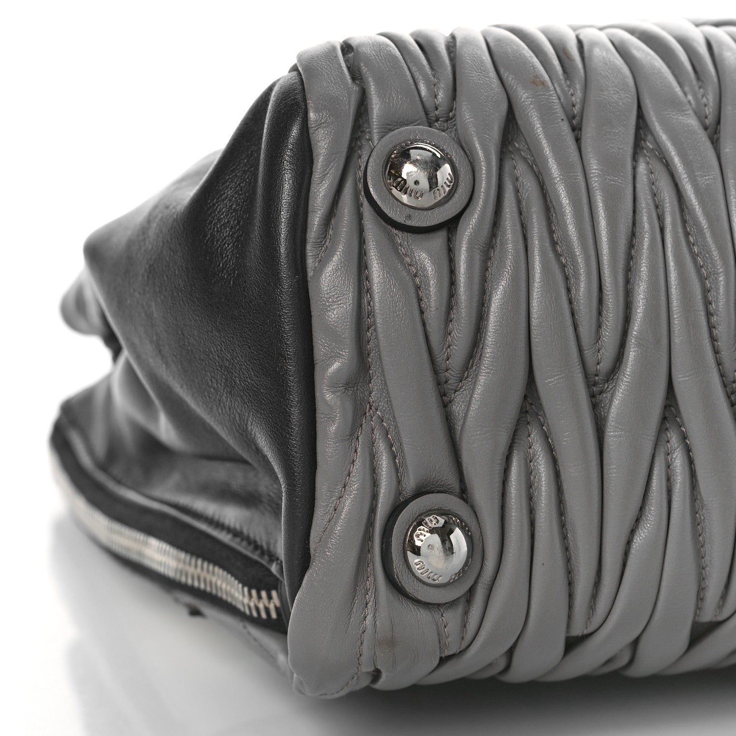 Miu Miu Nappa Matelasse Convertible Satchel Argilla Talco 6 of 11