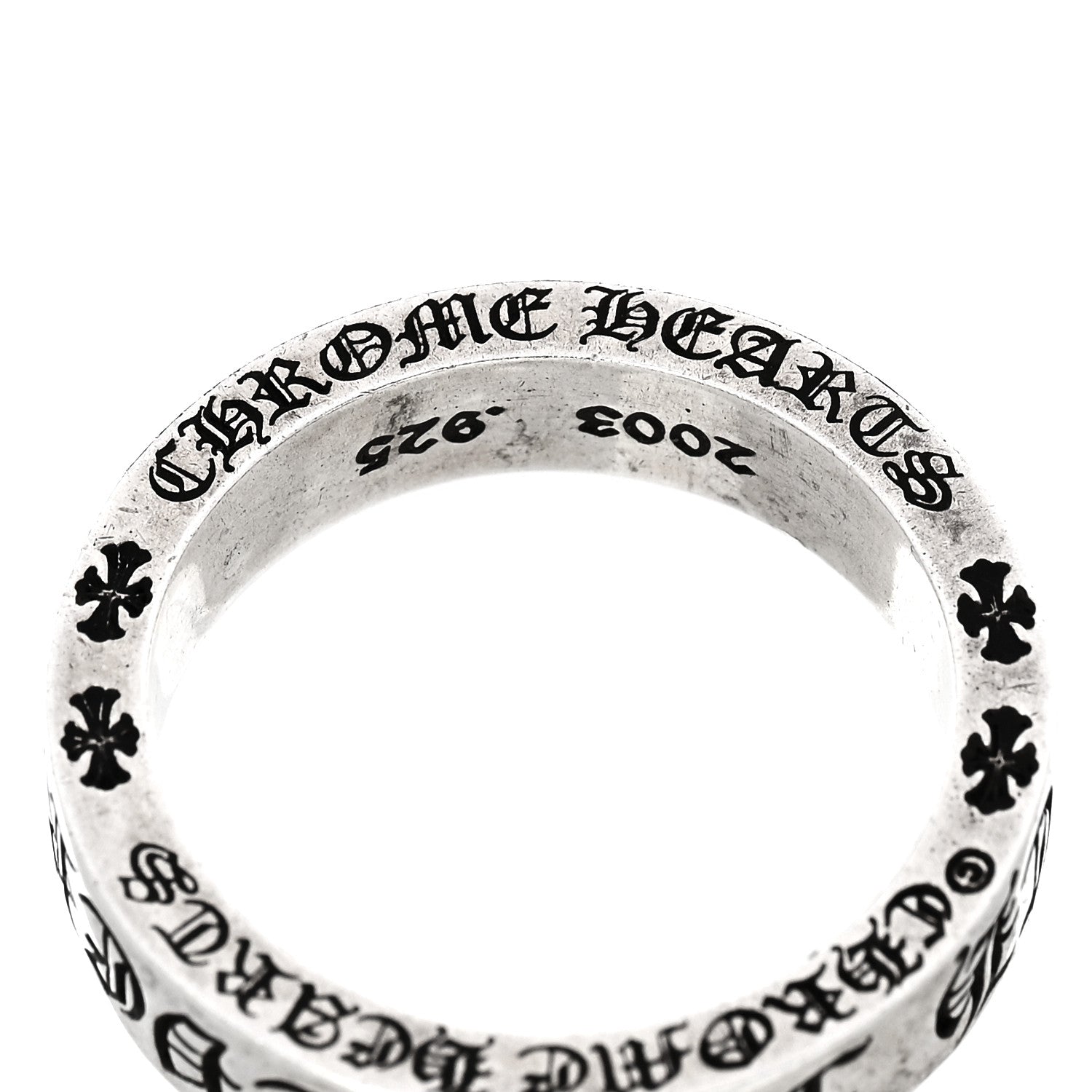 Chrome Hearts Sterling Silver Cross CH Forever Spacer Ring 69 12.5 5 of 5